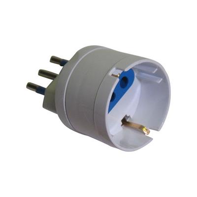 ADATTATORE SPINA 2P+T 10A PRESA SCHUKO BIANCA