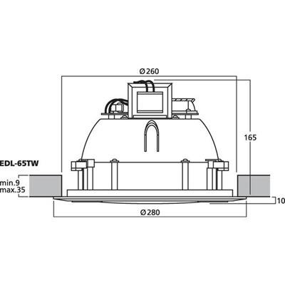 ALTOPARLANTE DA INCASSO 100V 30Wmax ORIENTABILE MONACOR