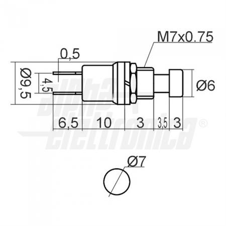 PULSANTE 3A 125V N.C. DA PANNELLO   NERO