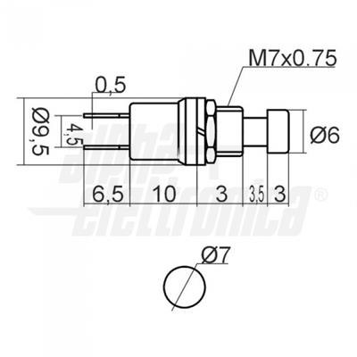 PULSANTE 3A 125V N.C. DA PANNELLO   NERO