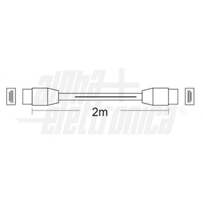 CAVO HDMI SPINA/SPINA 2MT. NERO BLI. ALPHA
