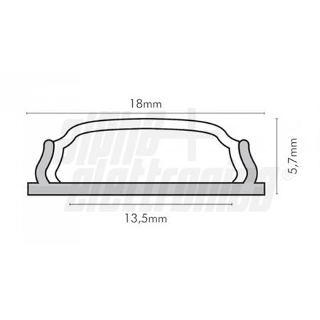 PROFILO ALLUMINIO+COVER OPACO PIANA MT2  jo380/076-12P