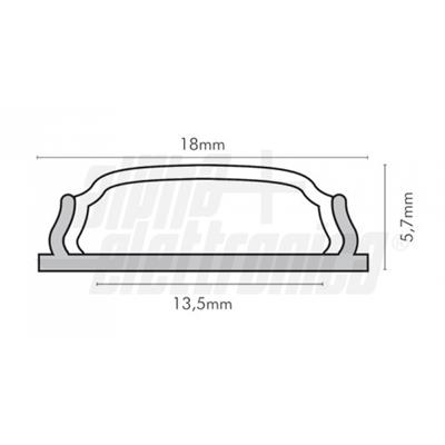PROFILO ALLUMINIO+COVER OPACO PIANA MT2  jo380/076-12P