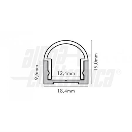 PROFILO ALLUMINIO+COVER OPACO 2MT.