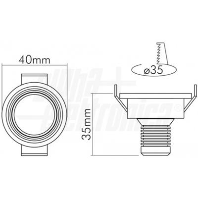 LED SPOT B/NATURALE 2W 500mA 30°    TRASF.NON INCL.