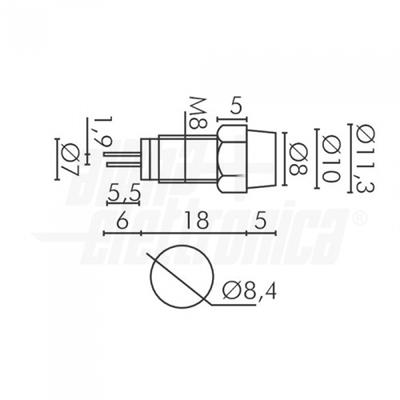 SEGNALATORE LED 12V VERDE CORPO     PLASTICO