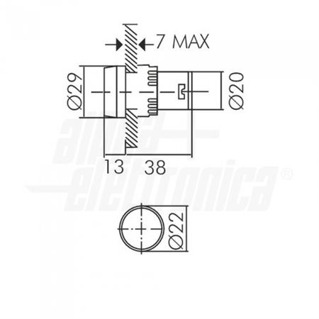 SEGNALATORE VERDE 12V 22mm