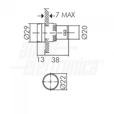 SEGNALATORE VERDE 12V 22mm