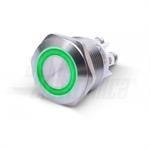 PULSANTE ANTIVANDALO ø19mm LUM.VERDE 12Vac/dc N.A. 5A@250Vac