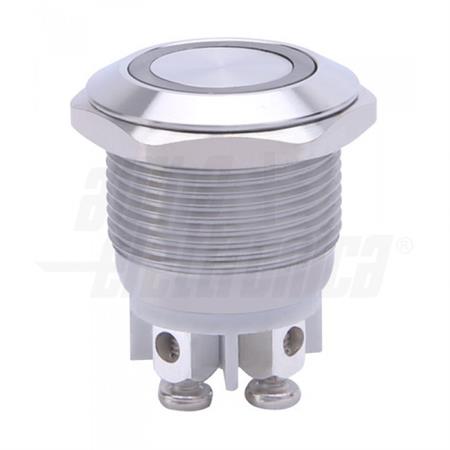 PULSANTE ANTIVANDALO ø19mm LUM.BLU 12Vac/dc N.A. 5A@250Vac