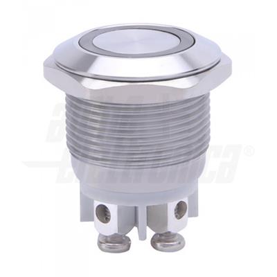 PULSANTE ANTIVANDALO ø19mm LUM.BLU 12Vac/dc N.A. 5A@250Vac
