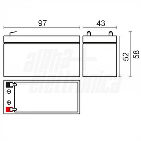BATTERIA AL PIOMBO 12V 1.3A
