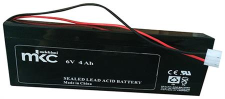 BATTERIA AL PIOMBO 6V 4A x BEGHELLI C/CAVETTO INCLUSO mkc4-6l