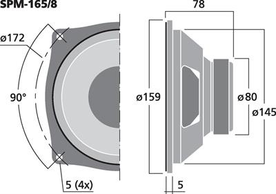 WOOFER D.165mm 8ohm SPM-165/8