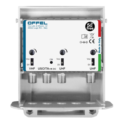 AMPLIF.DA PALO VHF/UHF/UHF 21-60 21-48 22/32dB 111/120DBUV 12/15VCC