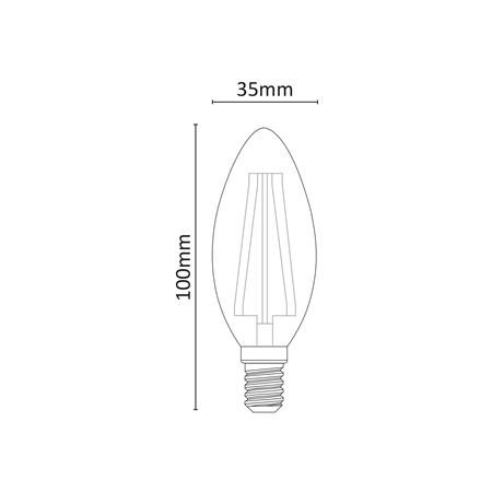 LAMPADA LED FILAMENTO DIMMERABILE 6W E14 B/CALDO 3000K