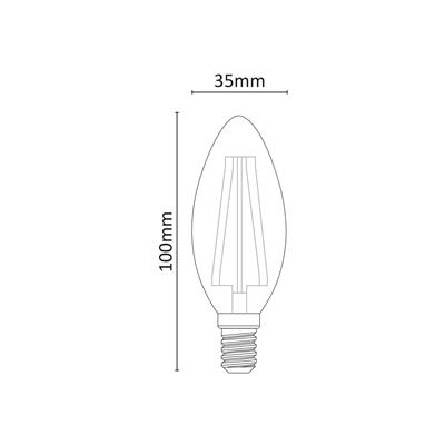 LAMPADA LED FILAMENTO DIMMERABILE 6W E14 B/CALDO 3000K