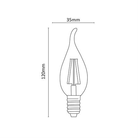 LAMPADA LED FIL. 3W E14 B/NATURALE  930035
