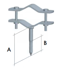 STAFFA TIRAFONDO C/CAVALL. X PALI 25/45