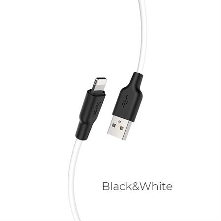 HOCO USB CAVO LIGHTNING X21 PLUS SILICONE BIANCO