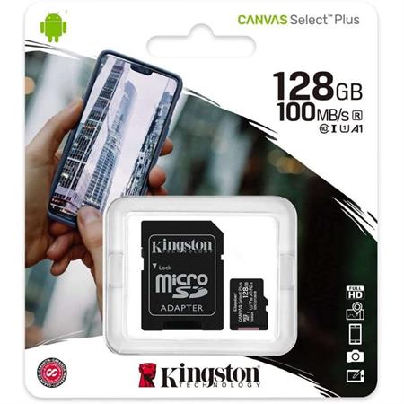 MEMORIA MICRO SD 128GB CLASSE 10 KINGSTON 100MB/S