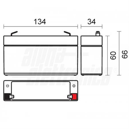 BATTERIA AL PIOMBO 6V 3.4A ORIZZONT.