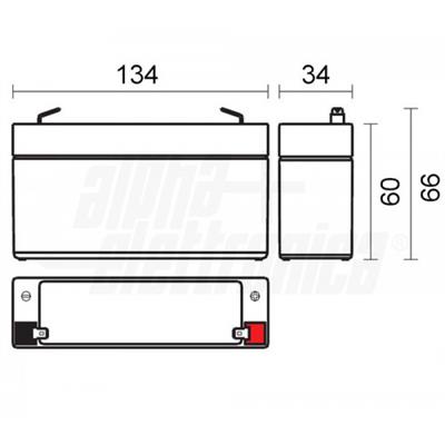 BATTERIA AL PIOMBO 6V 3.4A ORIZZONT.