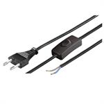 CAVO ALLACCIAMENTO EURO CON INTERRUTTORE 2X0,75 1,8MT nero