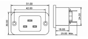 SPINA TRIPOLARE DA PANNELLO IEC C20