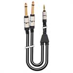 CAVO ADATTATORE JACK 3,5ST -2 JACK 6,3 M  6MT (50+550CM X 2)