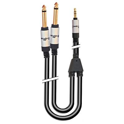 CAVO ADATTATORE JACK 3,5ST -2 JACK 6,3 M  6MT (50+550CM X 2)