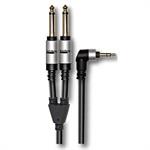 CAVO ADATTATORE JACK 90° 3,5ST -2 JACK 6,3 M  3MT