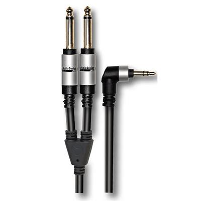 CAVO ADATTATORE JACK 90° 3,5ST -2 JACK 6,3 M  3MT