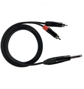CAVI AUDIO JACK 6,35MM SBILANCIATO - 2 X SPINOTTO RCA 3M