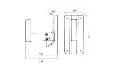SUPPORTO NERO A PARETE X CASSE PA   ZIPP
