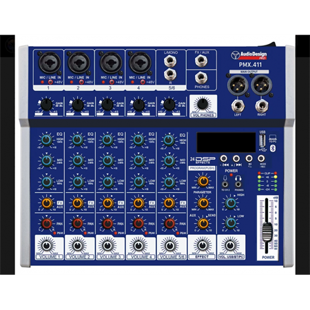 MIXER 4CH MONO + 1 CH STEREO C/USB+DSP+BLUET+OTTICO
