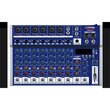 MIXER 6CH MONO + 1 CH STEREO C/USB+DSP+BLUET