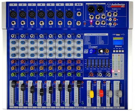 MIXER 7CH MONO + 1 CH STEREO C/USB+DSP+BLUET