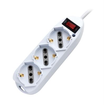MULTIPRESA ELET.3VIE SCHUKO/BIVAL. 3mt  BIANCA
