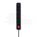 MULTIPRESA NERO 6VIE SPINA 16A C/INT.SCHUKO+BIV.