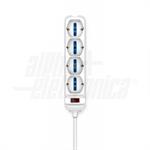 MULTIPRESA BIANCA 4VIE SPINA 10A C/INT.SCHUKO+BIV. PROTEZIONE SOVRAC