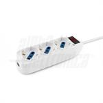 MULTIPRESA BIANCA 3VIE SPINA 10A C/INT.SCHUKO+BIV. PROTEZIONE SOVRAC