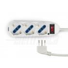 MULTIPRESA BIANCA 3VIE SPINA 10A C/INT.SCHUKO+BIV. PROTEZIONE SOVRAC